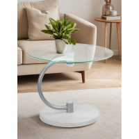 Журнальный стол Мебелик Дуэт 13Н металлик, дуб дымчатый, прозрачный 00 7245