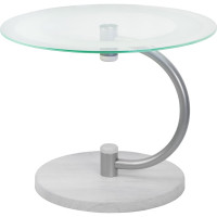 Журнальный стол Мебелик Дуэт 13Н металлик, дуб дымчатый, прозрачный 00 7245