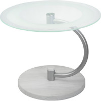 Журнальный стол Мебелик Дуэт 13Н металлик, дуб дымчатый, прозрачный 00 7245