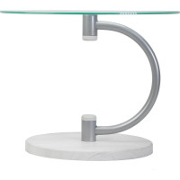 Журнальный стол Мебелик Дуэт 13Н металлик, дуб дымчатый, прозрачный 00 7245