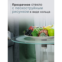 Журнальный стол Мебелик Дуэт 13Н металлик, дуб дымчатый, прозрачный 00 7245