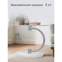 Журнальный стол Мебелик Дуэт 13Н металлик, дуб дымчатый, прозрачный 00 7245