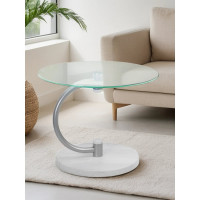 Журнальный стол Мебелик Дуэт 13Н металлик, дуб дымчатый, прозрачный 00 7245