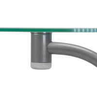 Журнальный стол Мебелик Дуэт 13Н металлик, дуб дымчатый, прозрачный 00 7245