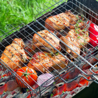 Большая решетка для барбекю Пикничок Русская глубокая, 400x260x50 мм 401-974