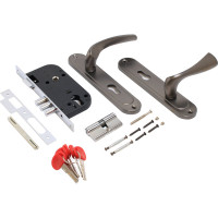 Врезной замок БУЛАТ ЗВ4-3.70.03.03 НОМОС (графит; 5 перфоключей; с ручками) 13972