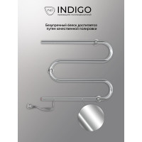 Полотенцесушитель INDIGO M без полки (electro) 50/50 (кнопка, прямой провод, полированный) ME50-50