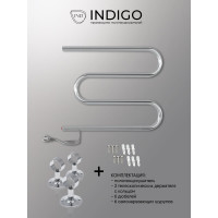 Полотенцесушитель INDIGO M без полки (electro) 60/60 (кнопка, прям.провод, полированный) ME60-60