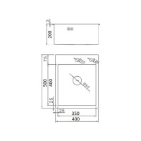 Комплект кухонная мойка из нержавеющей стали WISENT 4050B с PVD покрытием 40x50см WS34050B/WGER019B/W302644B