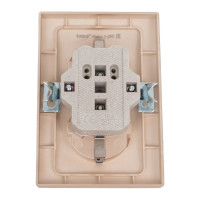 Двойная розетка Intro Plano с заземлением 2x2P+E Schuko, 16А-250В, IP20, СУ, шампань Б0053918