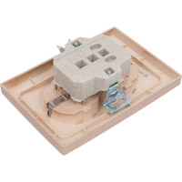 Двойная розетка Intro Plano с заземлением 2x2P+E Schuko, 16А-250В, IP20, СУ, шампань Б0053918