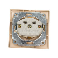 Розетка Intro Plano 1-202-04 с заземлением 2P+E Schuko, 16А-250В, IP20, СУ, шампань, Б0053879
