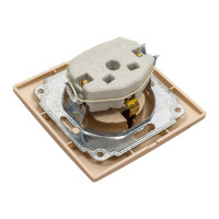 Розетка Intro Plano 1-202-04 с заземлением 2P+E Schuko, 16А-250В, IP20, СУ, шампань, Б0053879