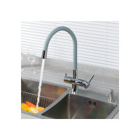 Смеситель для кухни Gappo 35к G4398-30 гибкий излив, с выходом для питьевого фильтра, серый-хром 549411