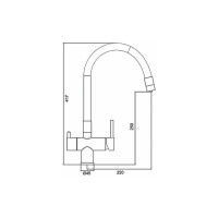 Смеситель для кухни Gappo 35к G4398-36 гибкий излив, с выходом для питьевого фильтра, черный 549412