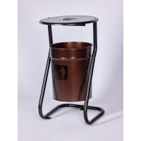 Урна уличная ПРОФМЕТСТИЛЬ металлическая, коричневая, с пепельницей, с креплением в асфальт 651