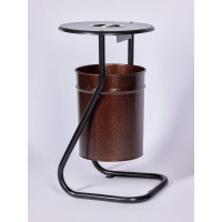 Урна уличная ПРОФМЕТСТИЛЬ металлическая, коричневая, с пепельницей, с креплением в асфальт 651