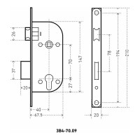 Врезной замок с ручками Аллюр АРТ ЗВ4-70.09 CP хром 10165