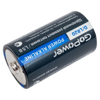 Батарейка GoPower LR20 D BL2 Alkaline 1.5V 00-00017862