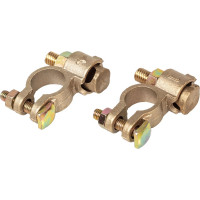 Клеммы АКБ StartVOLT в комплекте латунь, 8мм болт и гайка для проводов до 35 мм. кв. SBT 023