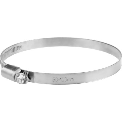 Обжимной хомут MasterProf 9 мм, цинк, 80-100 мм, 2 шт. ИС.140860