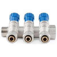 Коллектор с регулировочными вентилями PROFACTOR в/н 3/4" х 3 вых 16 цанга PF MVP 268.3C