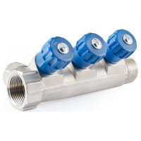 Коллектор с регулировочными вентилями PROFACTOR в/н 3/4" х 3 вых 16 цанга PF MVP 268.3C