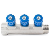 Коллектор с регулировочными вентилями PROFACTOR в/н 3/4" х 3 вых 16 цанга PF MVP 268.3C