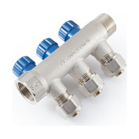 Коллектор с регулировочными вентилями PROFACTOR в/н 3/4" х 3 вых 16 цанга PF MVP 268.3C