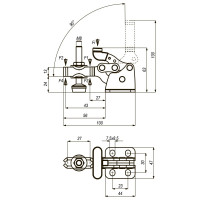 Прижим механический с Т-образной рукояткой KUKAMET, усилие 162,5 кг 251-3