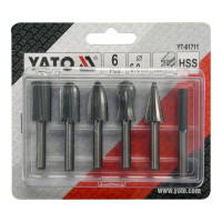 Набор бор-фрез по металлу 6 шт, 6 мм YATO YT-61711
