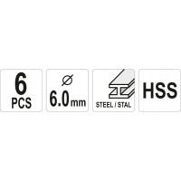 Набор бор-фрез по металлу 6 шт, 6 мм YATO YT-61711