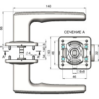 Дверная ручка CRIT рф-к88-хп/нш для замка а8, закрытие поднятием вверх 05689