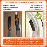 Греющий кабель в трубу ТеплоСофт саморегулирующийся 13м SRF10/13м/в трубу