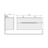 Подвесная тумба Jorno Modul 120 для раковины 22868979 Mоl.01.122, P, W