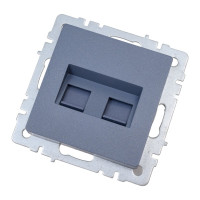 Двойная розетка IEK Brite rj11+rj45 рк/т12-брм категория 5e, маренго BR-KT20-O-1-K35