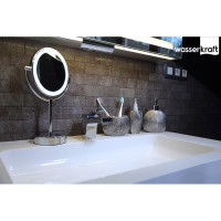 Двухстороннее зеркало с LED-подсветкой (стандартное и с 3-х кратным увеличением) WasserKRAFT K-1005