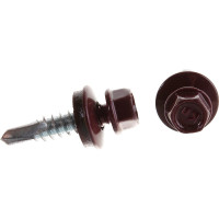 Кровельный саморез крепежная техника красный рубин RAL 3003, 5.5х25 мм, 250 шт 420336 БК