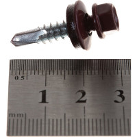 Кровельный саморез крепежная техника красный рубин RAL 3003, 5.5х25 мм, 250 шт 420336 БК