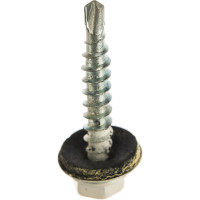 Кровельный саморез Качественный КРЕПЕЖ белый RAL 9003, 4.8х29 мм, 150 шт 0500093 КЧ