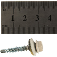 Кровельный саморез Качественный КРЕПЕЖ белый RAL 9003, 4.8х29 мм, 150 шт 0500093 КЧ