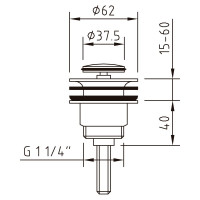 Донный клапан CLEVER QUICK-CLAC LYNX 1-1/4" 98673