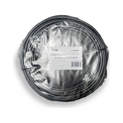 Провод iTOK ПВС 2x1,5 ГОСТ черный (5 метров) i-KPP-PVSN-215-5-B