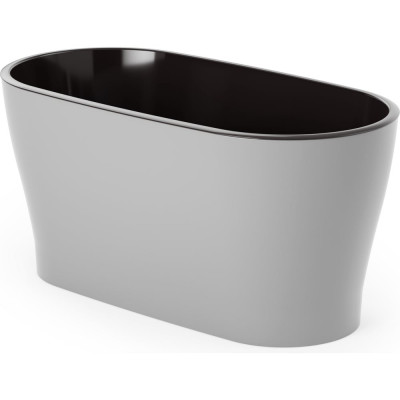 Цветочный горшок ЗПИ Альтернатива Лея 4 л, овальный, двойной, с автополивом, серый М8591