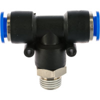 Фитинг Т-образный для пластиковых трубок 10мм с наружной резьбой 1/4 Rockforce RF-SPB10-02 RF-SPB10-02(2073)