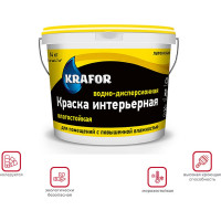 Интерьерная краска KRAFOR водно-дисперсионная латексная влагостойкая 40 кг 41835