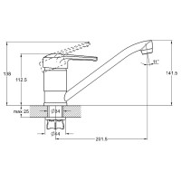 Смеситель для кухни G-lauf с плоским поворотным изливом, хром 4G4-A180