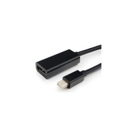 Переходник Cablexpert, miniDisplayPort - DisplayPort, 20M/20F, длина 16 см, черный, A-mDPM-DPF-001