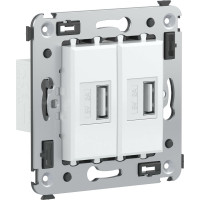 USB зарядное устройство в стену DKC, Avanti, Белое облако 4400543