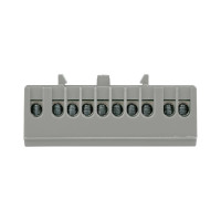 Шина на DIN-рейку "фаза" L 10 отверстий EKF латунь серый изолированный корпус 20 шт PROxima sn0-63-10-is